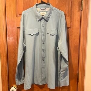 Reel life mens saltwater long sleeve with roll tabs button down size 2Xl.